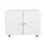 Classeur de bureau moderne blanc: 2 portes en acier avec 4 360 roues et armoire à finition lisse: surface blanche pivotante facile-133001239