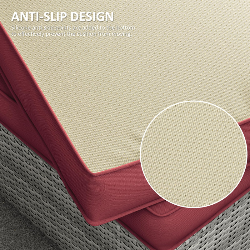 Ensemble de coussins de patio modulaire pour 3 sièges Wynee 9Pcs, Bourgogne