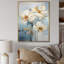 Minimalisme renoncules sur fond bleu sur toile-1315688072-1315688066