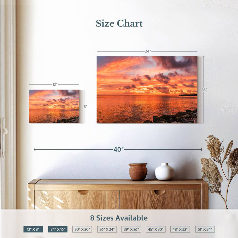 Gillard Curacao Sunset Seascape, H 16 po x l 24 po