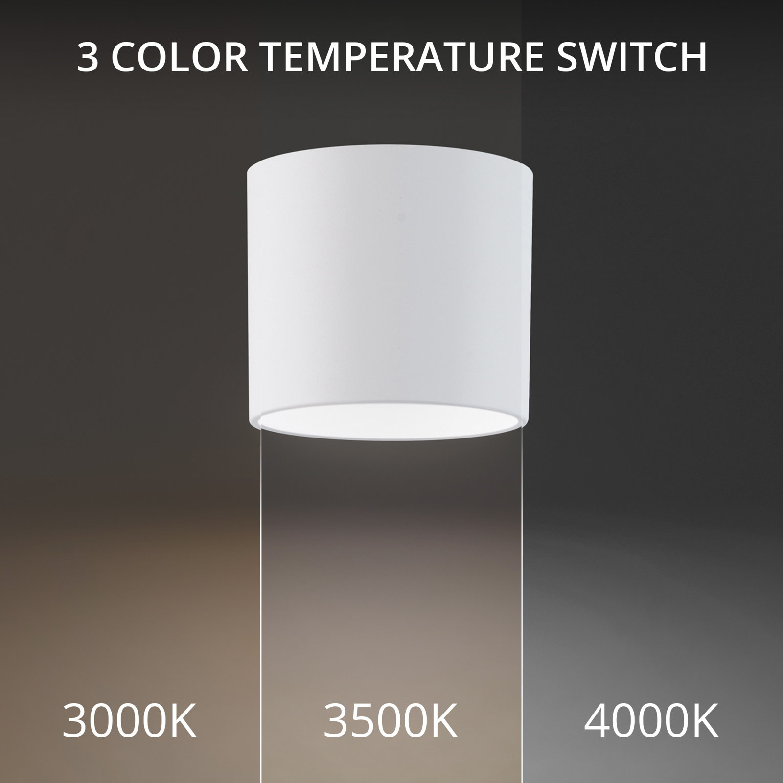 Squat Cylinder LED Outdoor Flush Mount, 3000K, White