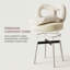 Tabouret de coiffeuse en métal blanc
