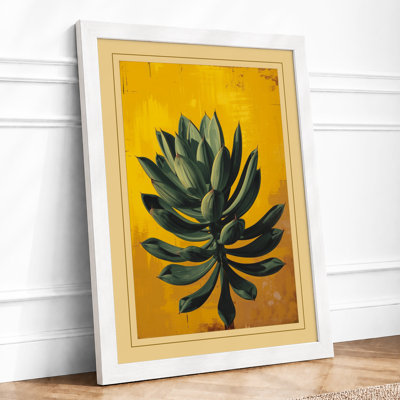 Succulent in Gold Botanical - Framed Print