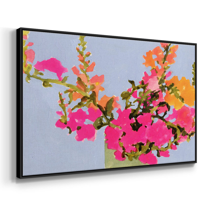Toile de qualité supérieure saturée Spring Blooms II - prête à être accrochée, Toile avec cadre flottant noir