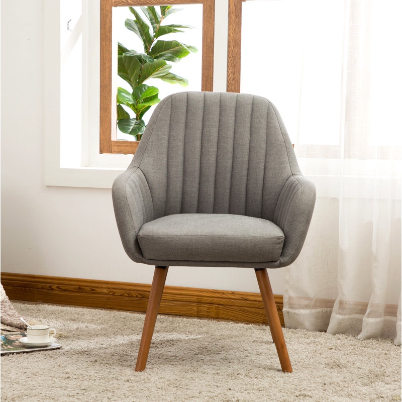 Fauteuil d'appoint contemporain en tissu, gris, Gris