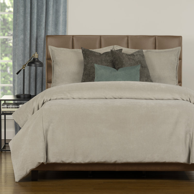 Polyester Channel Duvet Cover & Insert, King Duvet Cover + 6 Additional Pieces, Habor Gray