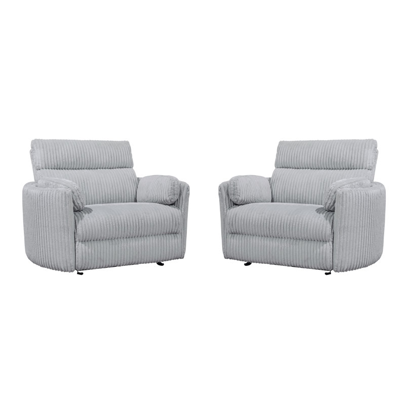 Bre 53.1'' W Power Reclining Individual Seat, Mega Grey