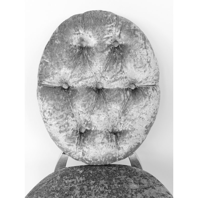 48cm H Velvet Upholstered Accent in Silver