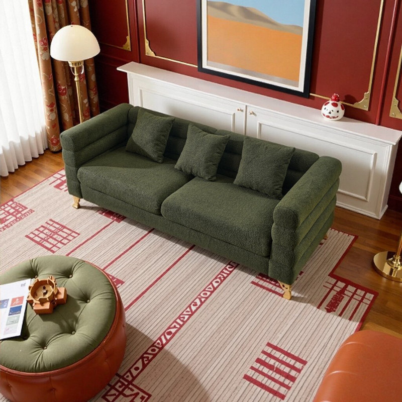 Canapé modulaire à assise profonde surdimensionné de 81 po à 3 places - Canapé modulaire en tissu moelleux avec 3 coussins, American Streamline