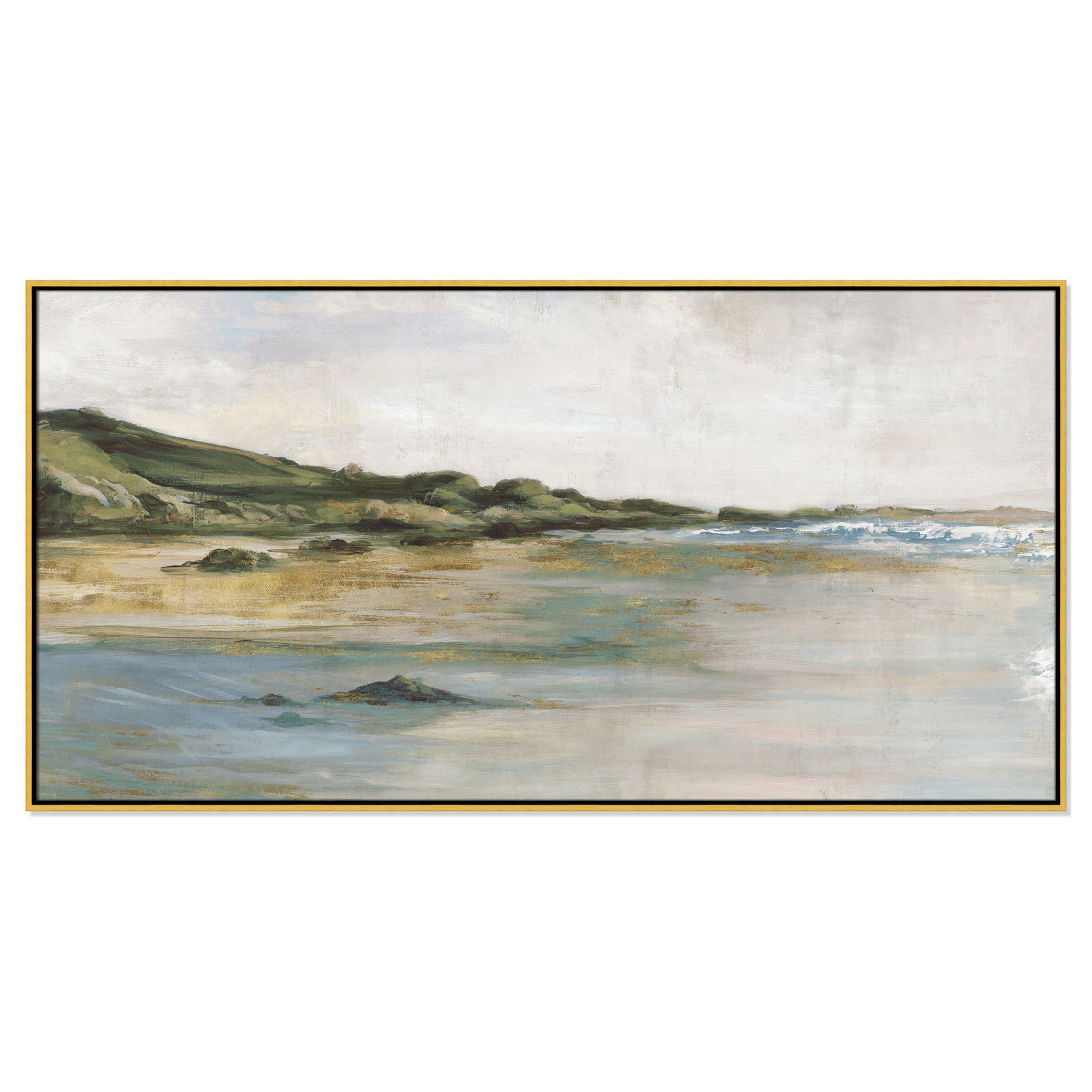Tide’s Edge Print by , 31.5" H x 61.5" W, Gold