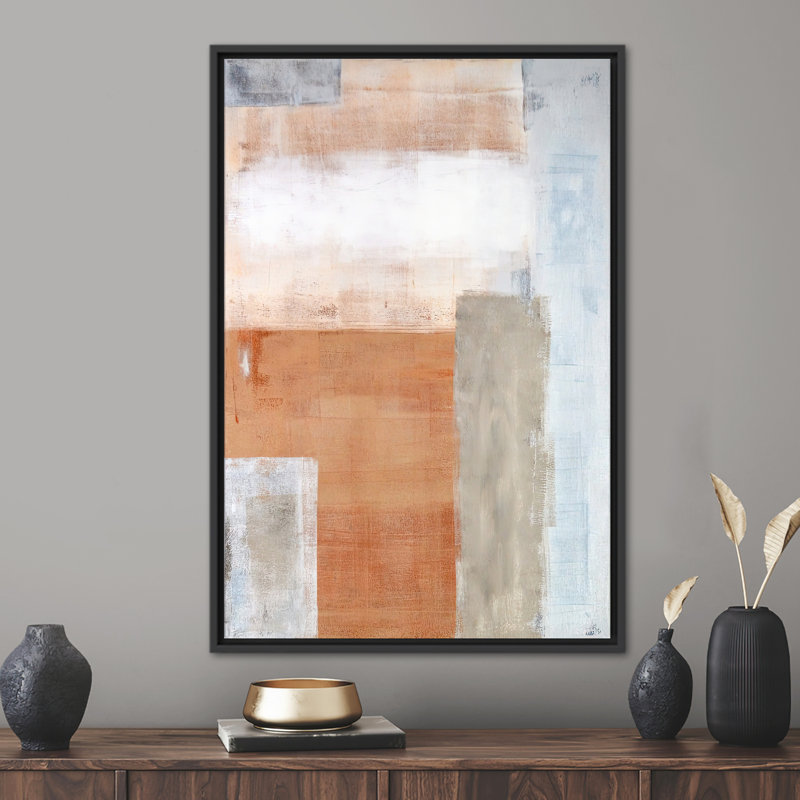Soft Tones Abstract Painting: Minimalist Wall Art on Canvas for Modern Decor, Framed Print without Mat, 30 cm H x 20 cm W