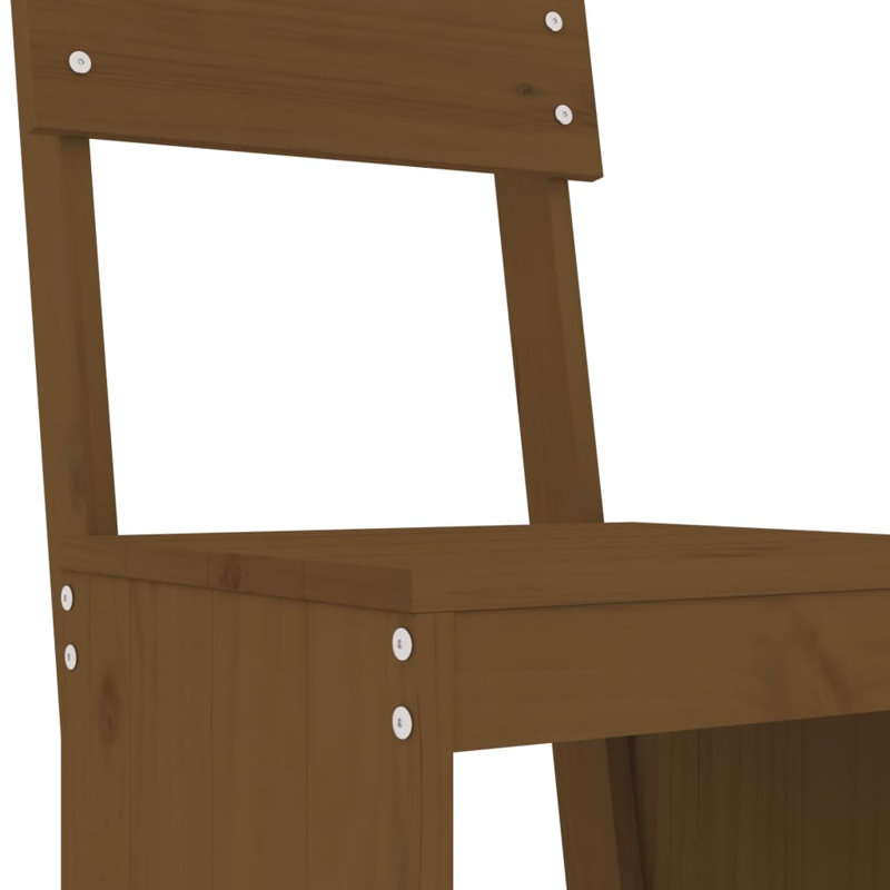 Azmira Brayden Studio Bar Set with Wood Frame and Solid Wood Outer Material, Honey Brown