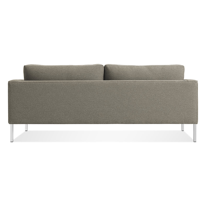 Paramount Sofa, Sanford Black Polyester Blend, Stainless Steel, 32" H x 95" W x 34" D