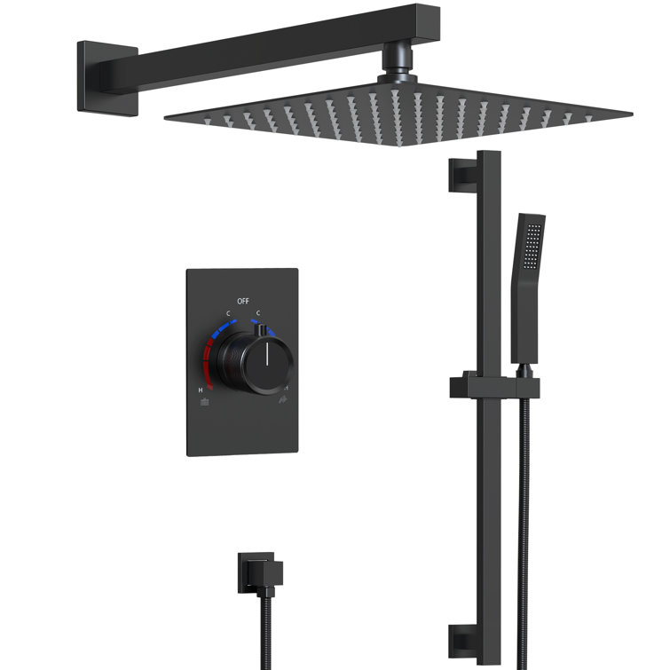 RainfallCascade 10" Pressure Balanced Slide Bar  Shower System with Rough-In Valve