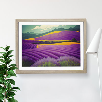 Enticing Lavender Flower Field 1 Piece Single Picture Frame Painting