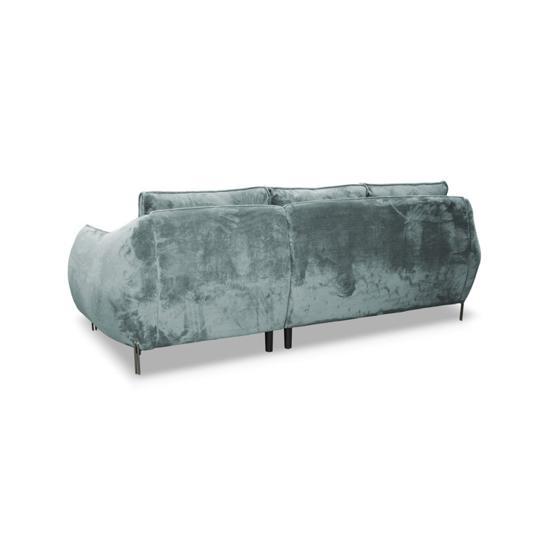 Adly 3 Seater Fabric Sofa & Chaise, Right Hand Facing, Teal