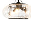 3-Light Clear Striped Glass Semi Flush Mount Ceiling Light