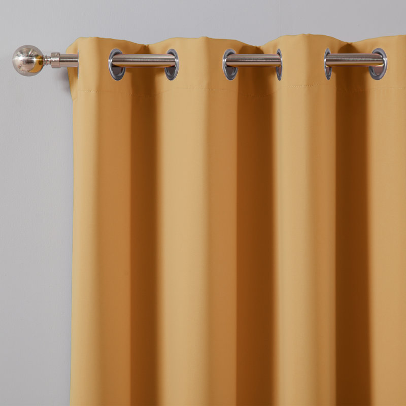 Schaeffer Solid Blackout Thermal Grommet Curtain Panels, Orange, 52" W x 84" L