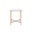 Élégante table de bout ronde en champagne avec verre transparent - Surface décorative ouverte à structure ouverte