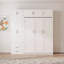 Grand lit escamotable mural avec rangement intégré - Grand lit pliant blanc avec armoire supérieure, tablettes et garde-robe (ancien SKU: N708S00022K-1)-416831357