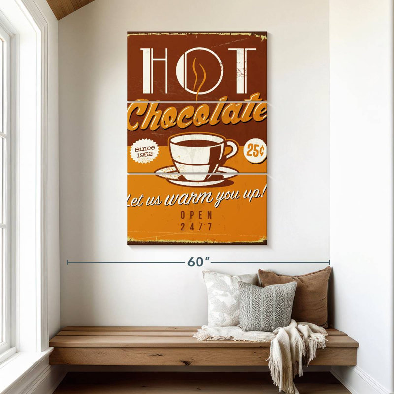 Kema Retro Hot Chocolate Wall Sign, 50" H x 32" W