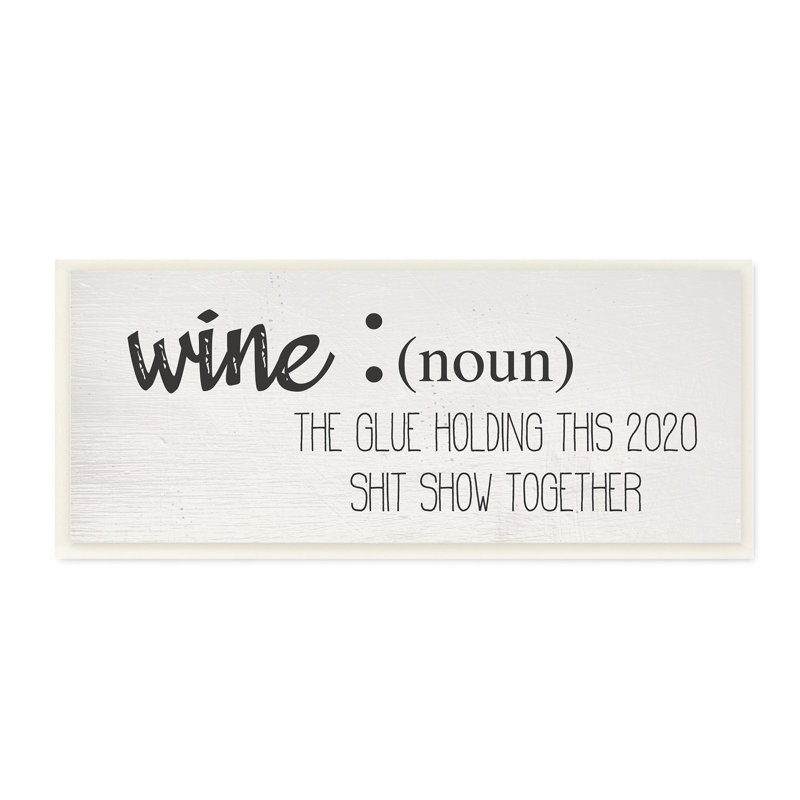 Vin définition humoristique «Wine», Plaque murale, H 7 po x l 17 po x P 0,5 po