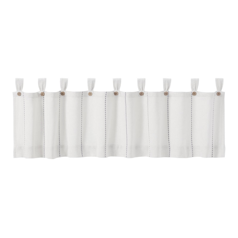 Cantonnière sur mesure Cumberledge, L 72 po x L 16 po, Blanc / gris