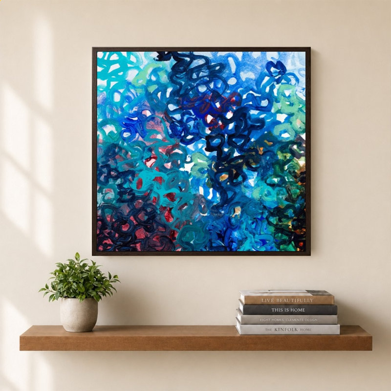"Continu Color Creates" par Lanie Loreth - Impression sur toile, 36" x 36", Flat Floating Frame, Brown