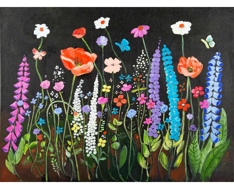"Bold Floral" par Elizabeth Stacke, reproduction d'art sur toile tendue, H 24 po x l 32 po x P 1,5 po