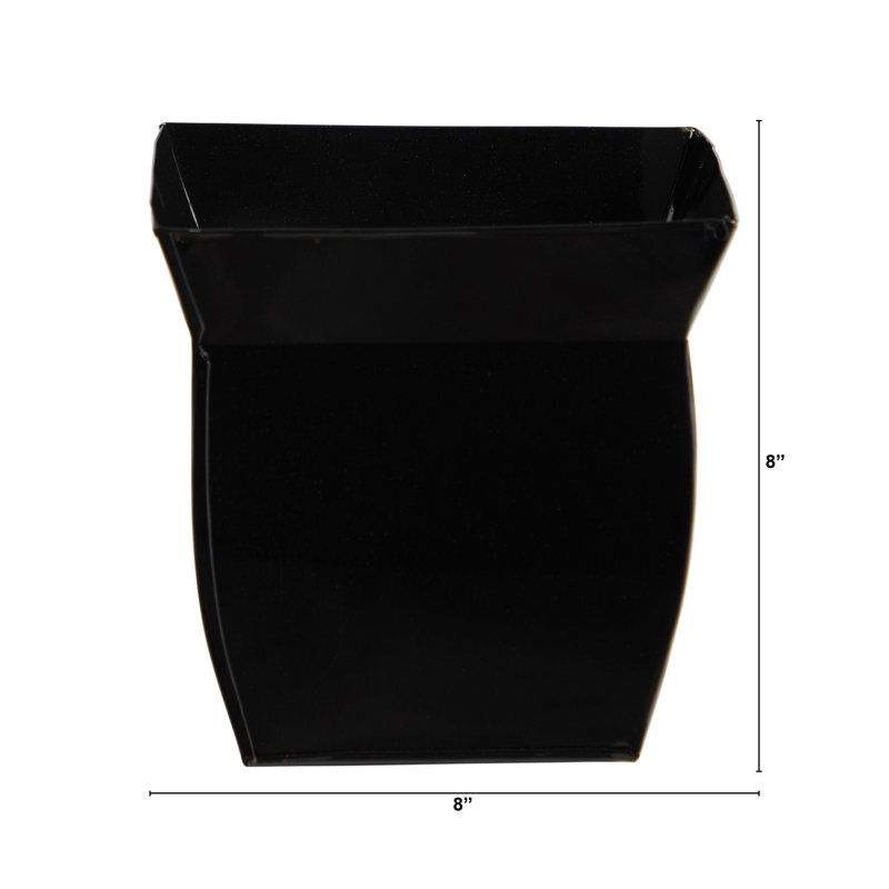 Pot à fleurs en métal, H 8 po x l 8 po x P 8 po, Noir