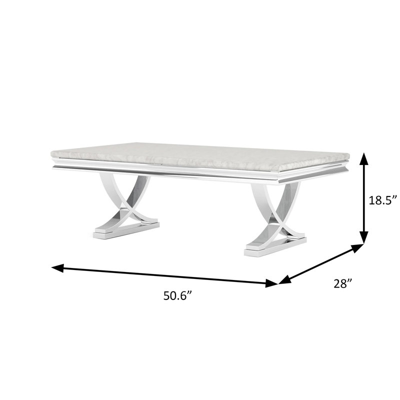 Table basse l 50,6 po Glam, chrome