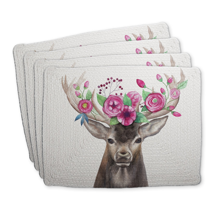 Ensemble de 4 napperons en polyester tressé