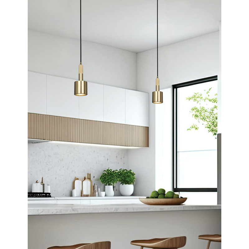 Luminaire suspendu 1 lumière Rhoswen, Laiton vieilli