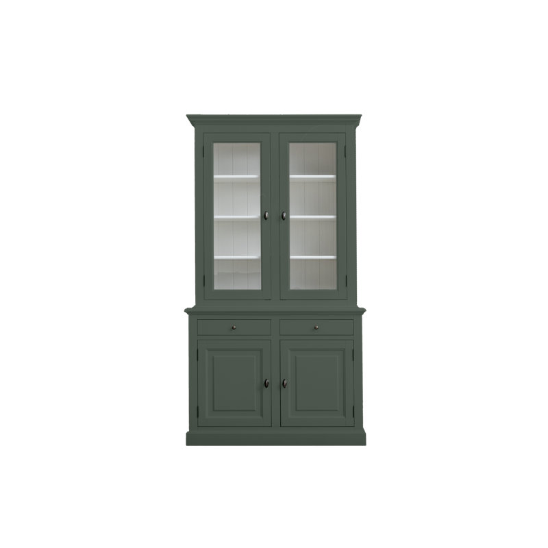 Torney Display Cabinet, Cement Grey/White