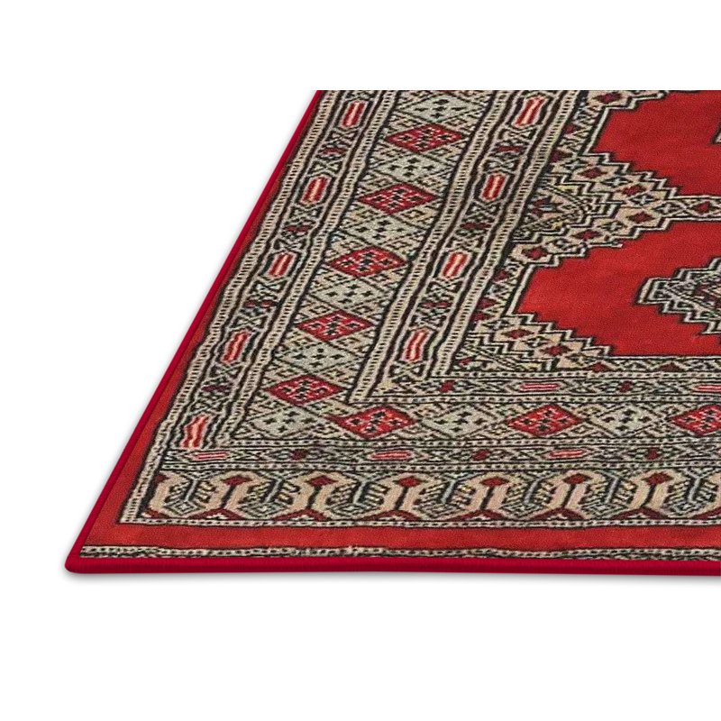 Tapis oriental rouge / rose / bleu sarcelle, Rectangle 2 pi x 3 pi