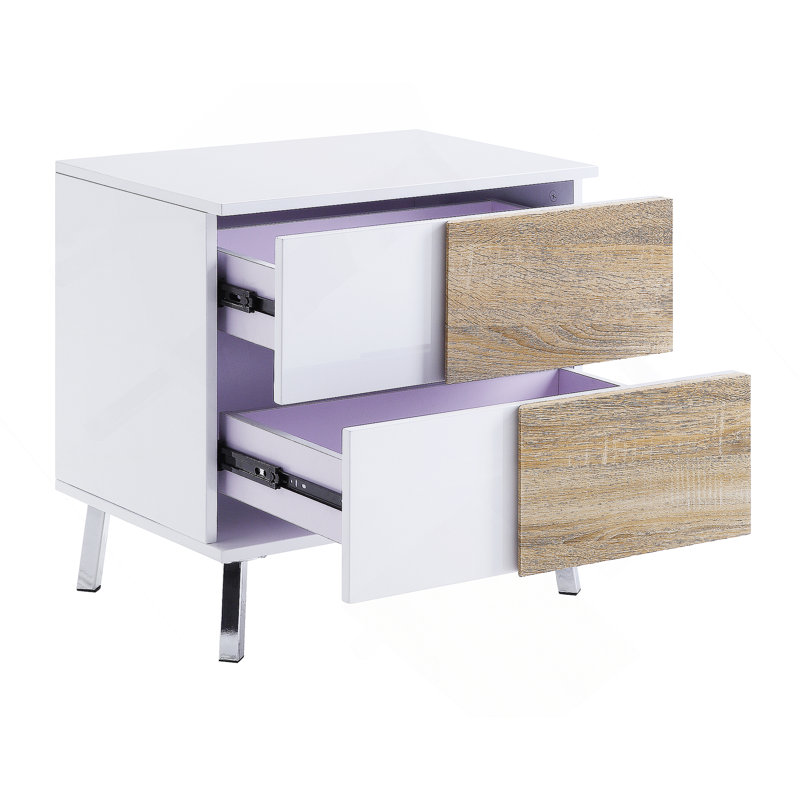 White High Gloss Finish End Table