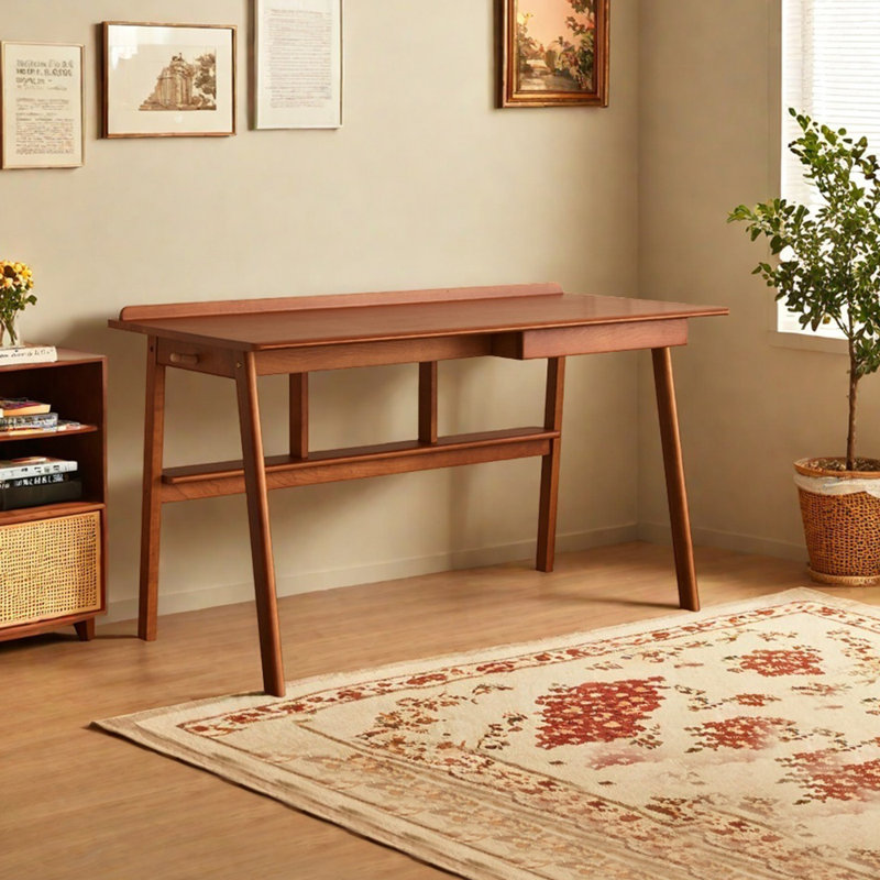 Bureau utilitaire rétro de style européen, H 29,53 po x l 62,99 po x P 25,59 po
