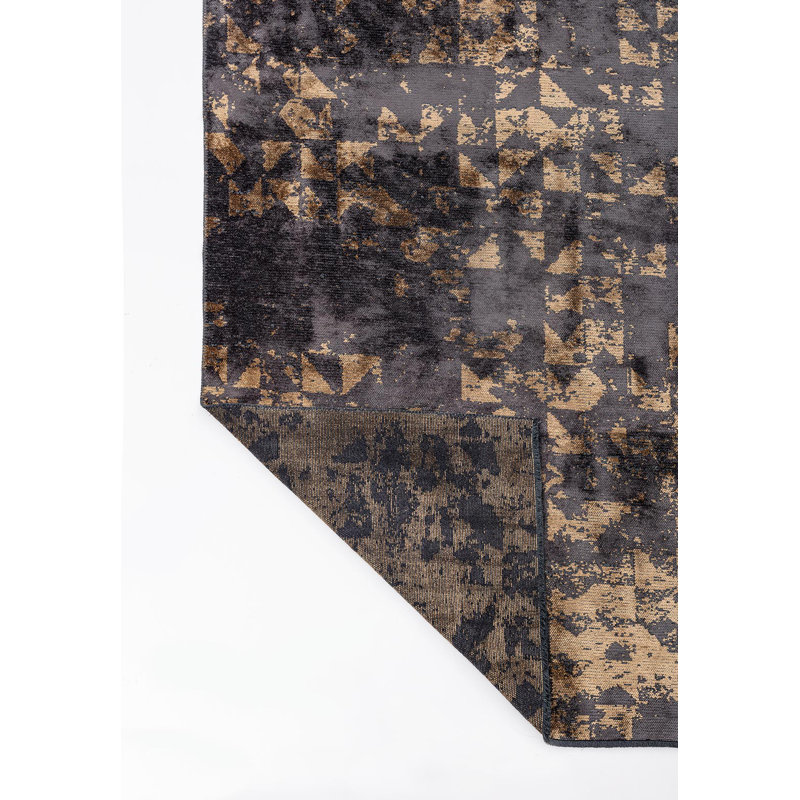 Rapture Abstract Area Rug in Brown, Rectangle 6'7" x 8'3"