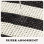 Tapis de salle de bain à carreaux gaufré 2 pi x 4 pi à carreaux gaufré noir et blanc avec pampilles, tapis de bain antidérapant et à séchage rapide pour meuble-lavabo double et cuisine, décor bohème lavable à la machine-130166419