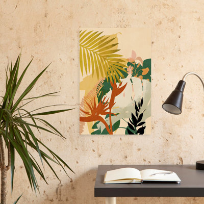 Art contemporain, palmier coloré abstrait, art de paysage tropical