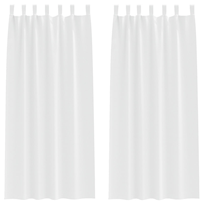 Curtains With Curtains 2 Pcs Polyester, Pure White, 140cm Width x 260cm Drop