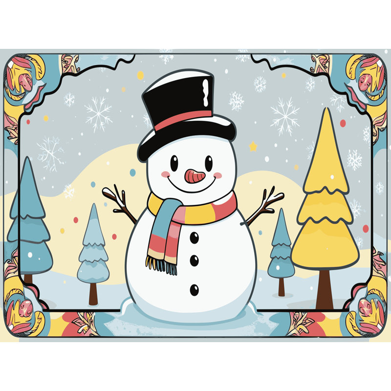Tapis de Noël hiver lavable Ginza Six, Rectangulaire 2 pi x 3 pi