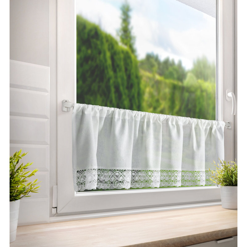 Rawtenstall Solid Colour Cafe Curtain, 30cm H x 150cm W