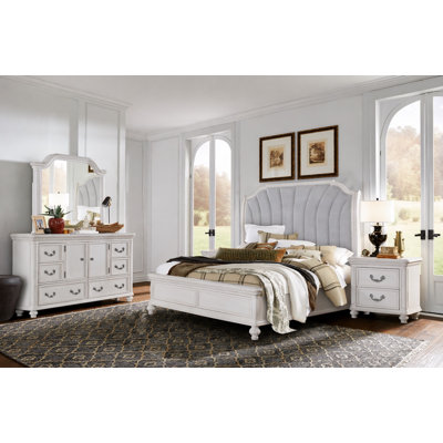 Chanais Collection Cream Upholstered Bedroom Set