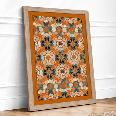Ornamental Medallion Pattern Geometric - Framed Print