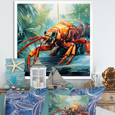 «Tropical Red Lobster 1 - Coastal Animal», art mural