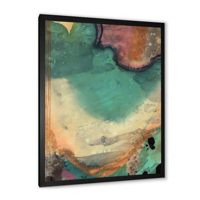 Turquoise Waves In Paradise VI - reproduction sur toile, Toile avec cadre photo noir, L 12 po x H 20 po