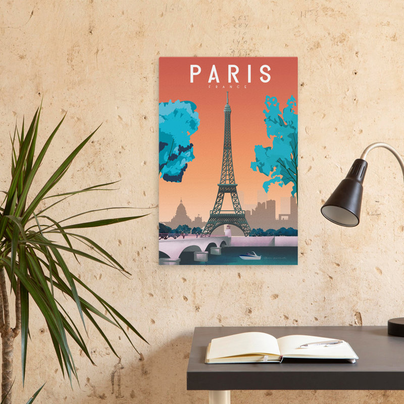 Paris, France, aventure, architecture, bateaux bleus, art, H 24 po x l 16 po