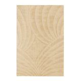 Volute Wool Abstract Area Rug in Beige
