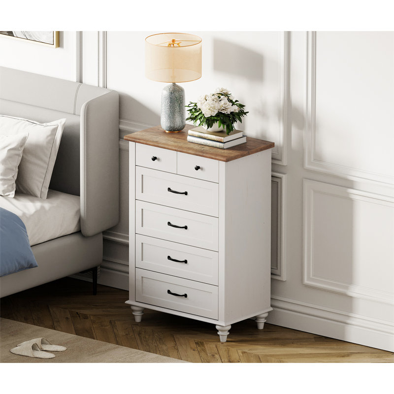 Commode 5 tiroirs Corretta, Blanc